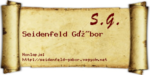 Seidenfeld Gábor névjegykártya